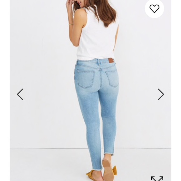 Madewell raw hem skinny crop jeans button fly high rise - Picture 3 of 9